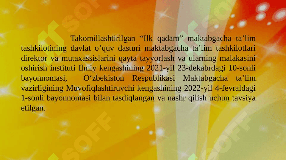 Takomilashgan ilk qadam davlat dasturi 3