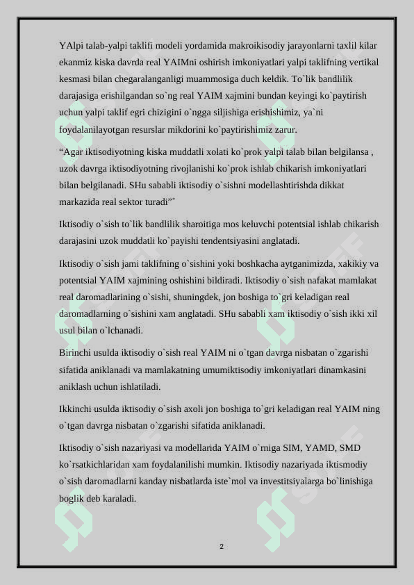 Iqtisodiy o`sish omillari va tiplari 2