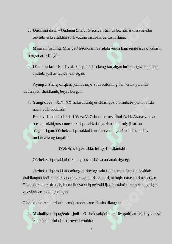 Xalq ertaklari va uning tarbiyaviy ahamiyati kurs ishi 8