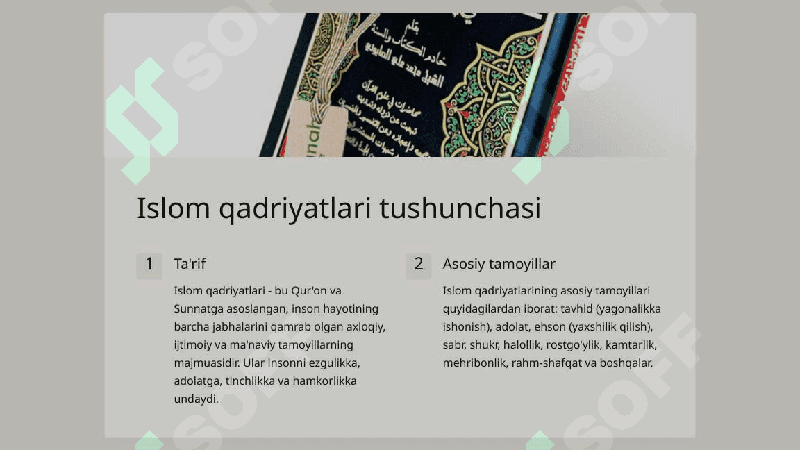 Islom qadriyatlari va ma’rifatining hozirgi davrdagi ahamiyati 3