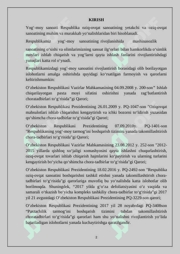 Ishlab chiqarishning nazariy asoslari 2