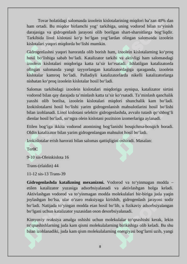 Ishlab chiqarishning nazariy asoslari 8