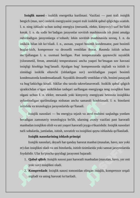 Issiqlik nasoslari 2