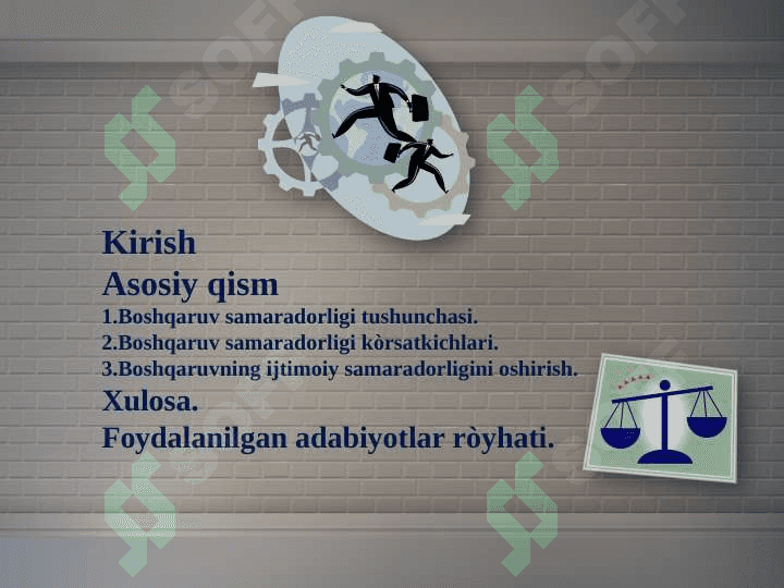 Boshqarish tizimi samaradorligini hisoblash usullari 2