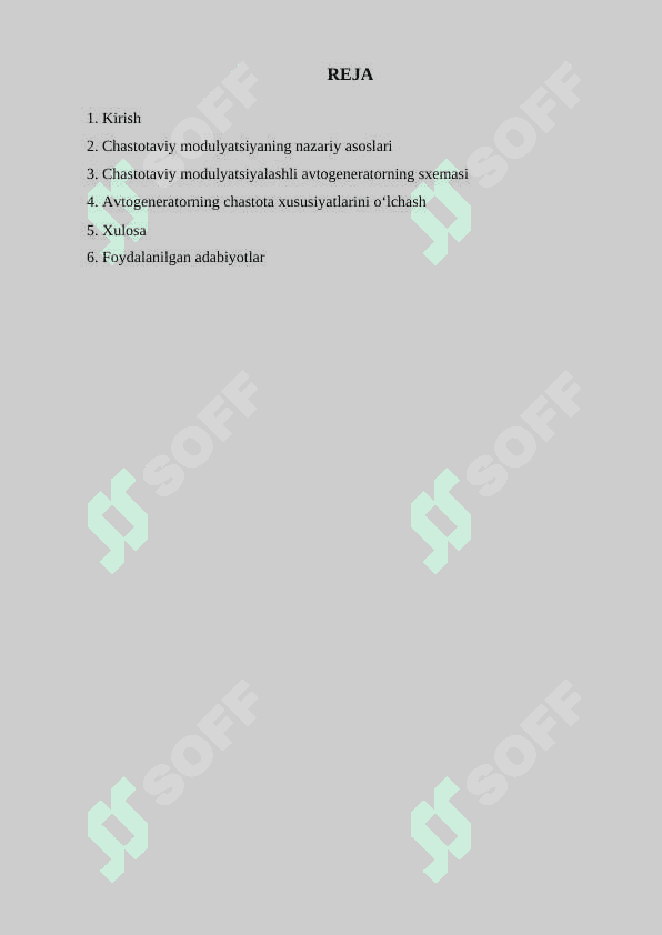 Chastotaviy modulyatsiyalashli avtogeneratorni tadqiq qilish 2