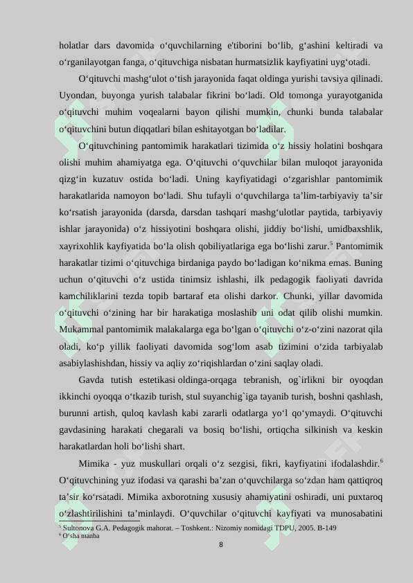 PEDAGOGIK MAHORATDA MIMIKA VA PANTOMIMIKA MASALALARI 8