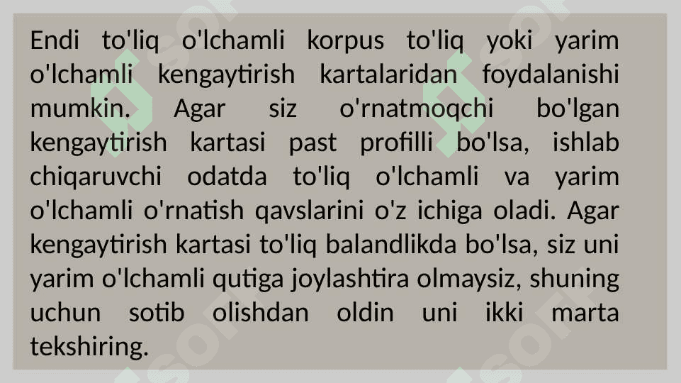 Kengaytirish kartalarini ulash va ishlatish 7
