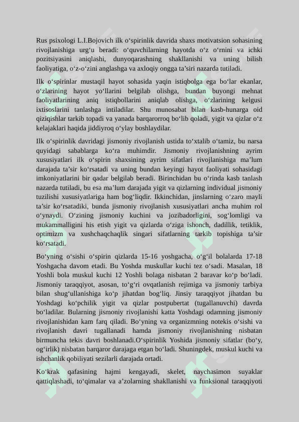Ilk oʻspirinlik davri psixologiyasi  Maqola 2