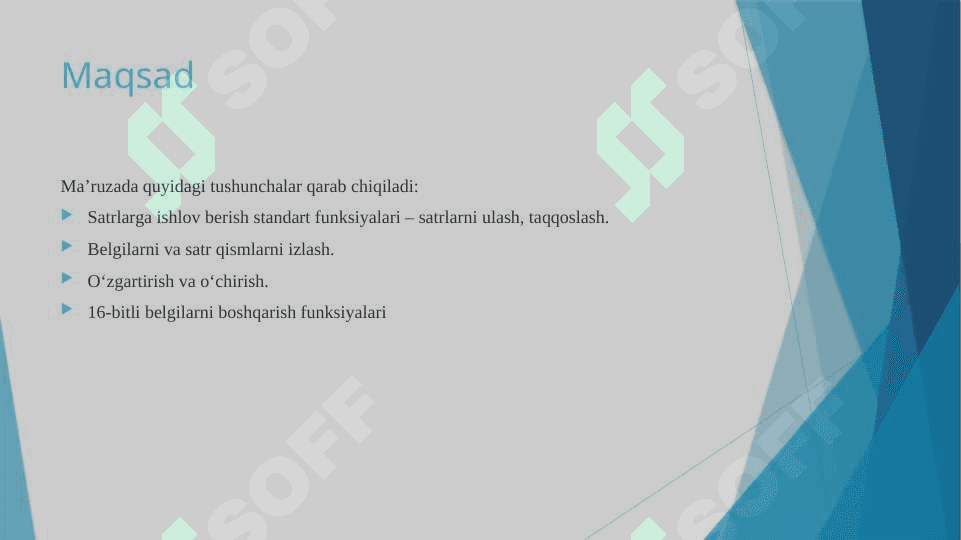 Satrlar va kengaytirilgan belgilar 2