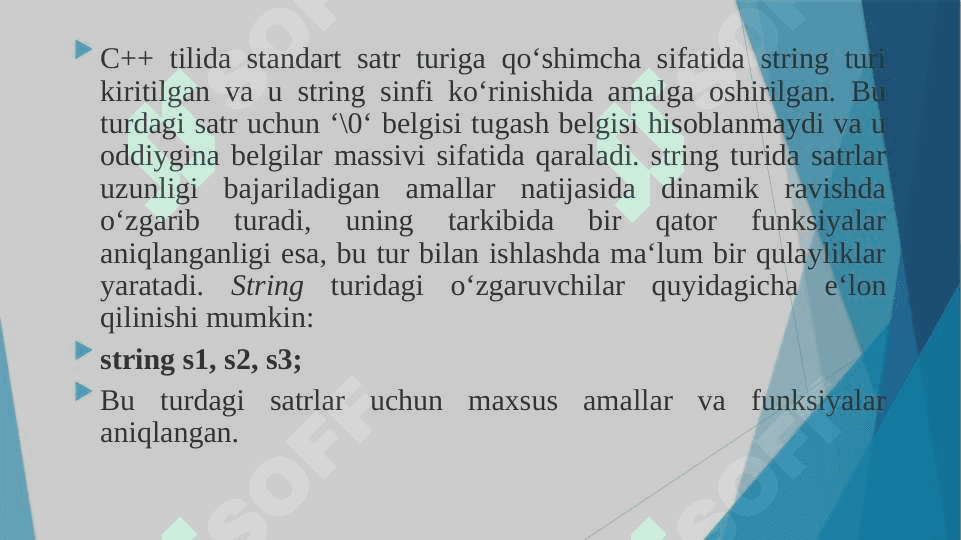 Satrlar va kengaytirilgan belgilar 3