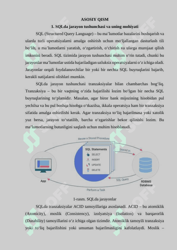 SQLda jarayonlar va standart funksiyalar 4
