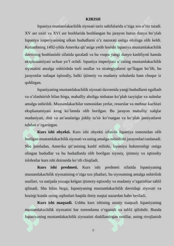 Ispaniyaning mustamlakachilik siyosati 2