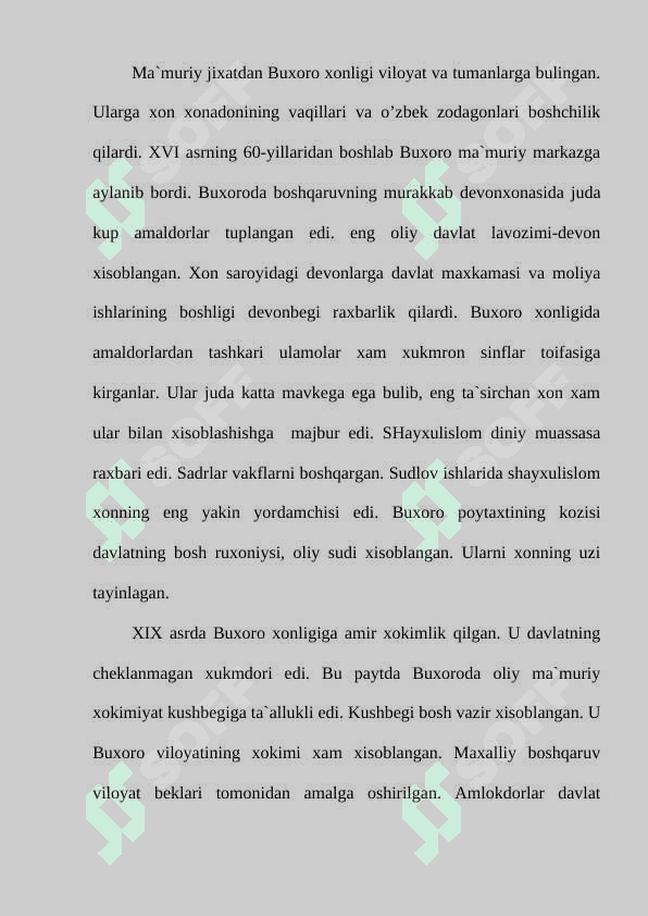Xonliklar davridagi davlatchiligimiz (XVII-XX asrlar) 3