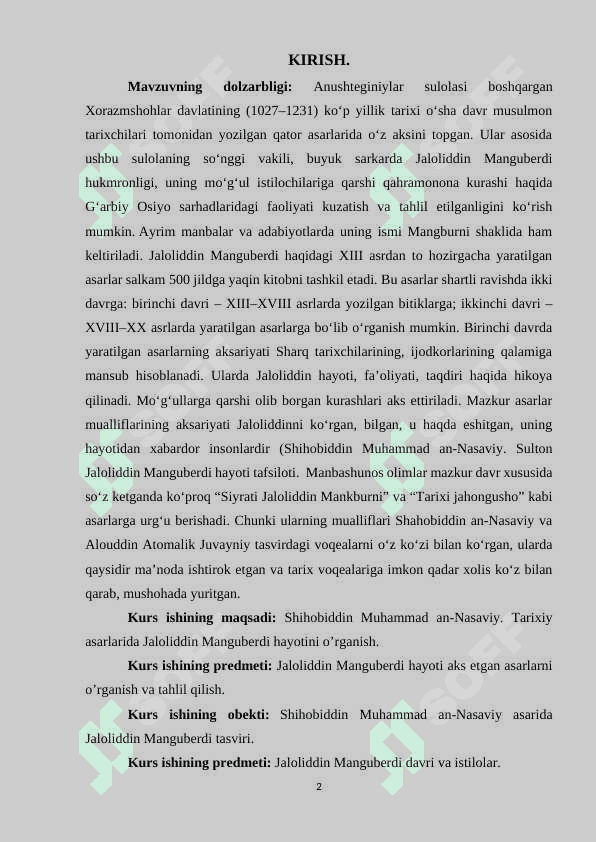Shahobiddin Muhammad An – Nasaviy. Sulton Jaloliddin Manguberdi hayoti 2