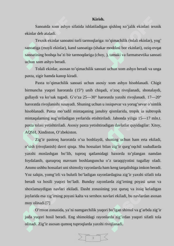 Respublikamizda texnik ekinlar va ularni yetishtirish 3