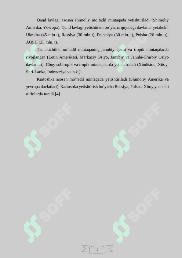 Respublikamizda texnik ekinlar va ularni yetishtirish 5