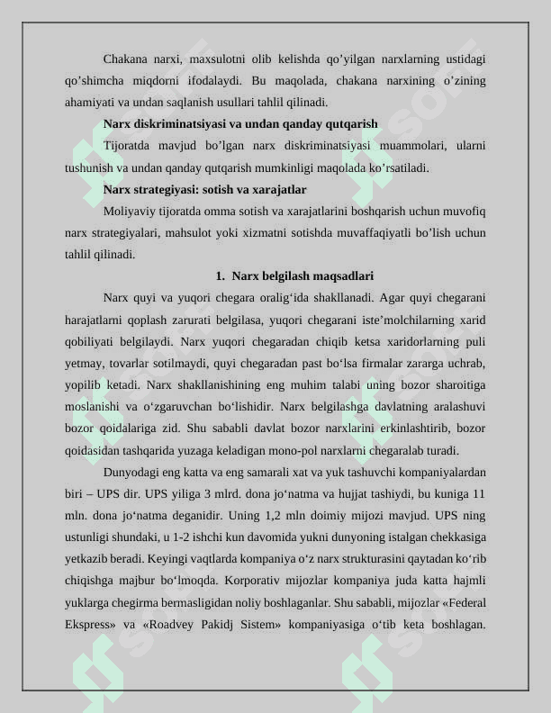 Narx shakllanishi va narx siyosati 4