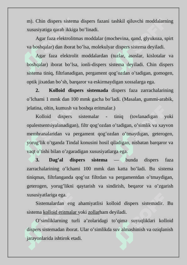 Kolloid eritmalarni tozalash usullari 3