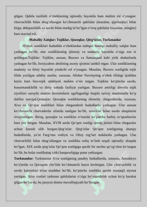 O‘zbek xonliklarida etnik qabilalarning joylashuvi 6