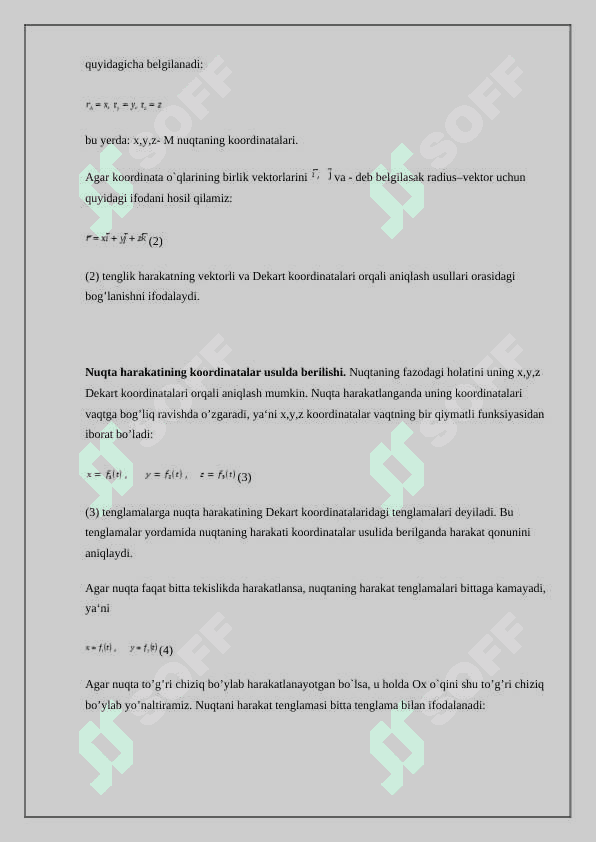 Nuqta harakatining berilish usullari 4