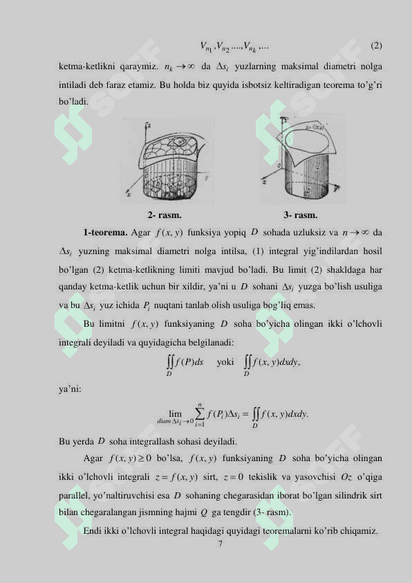 IKKI KARRALI INTEGRALLAR VA ULARNING TATBIQLARI 6
