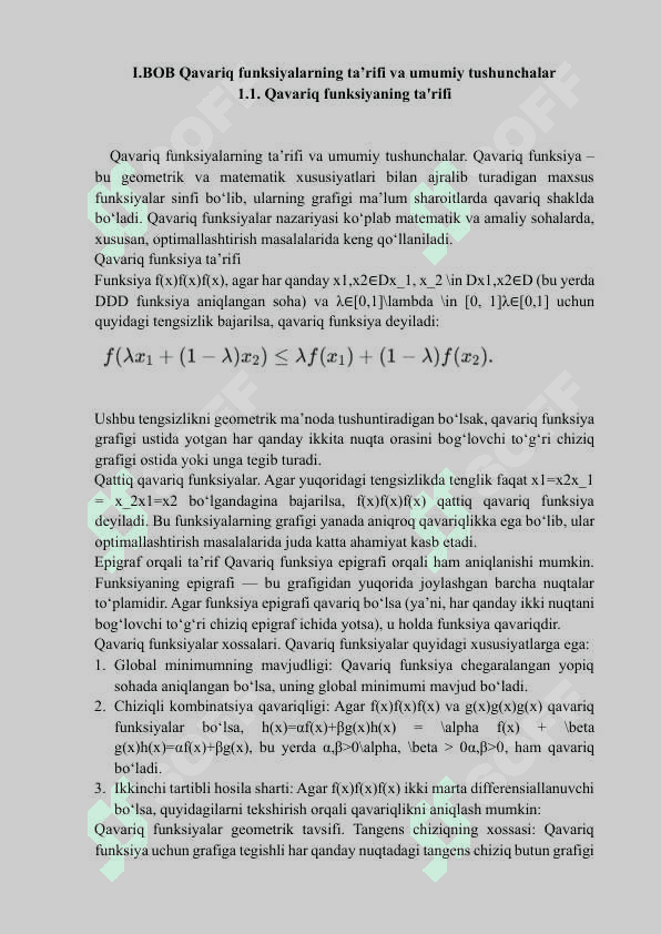 OSHKORMAS FUNKSIYA VA UNI HOSILA YORDAMIDA TO‘LA TEKSHIRISH 5