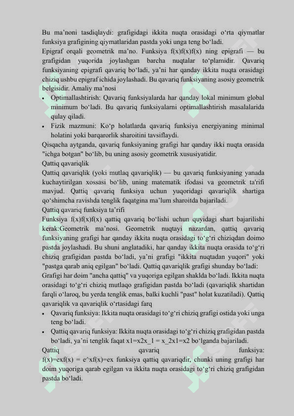 QAVARIQ FUNKSIYALAR SINFI VA ULARNING XOSSALARI 8