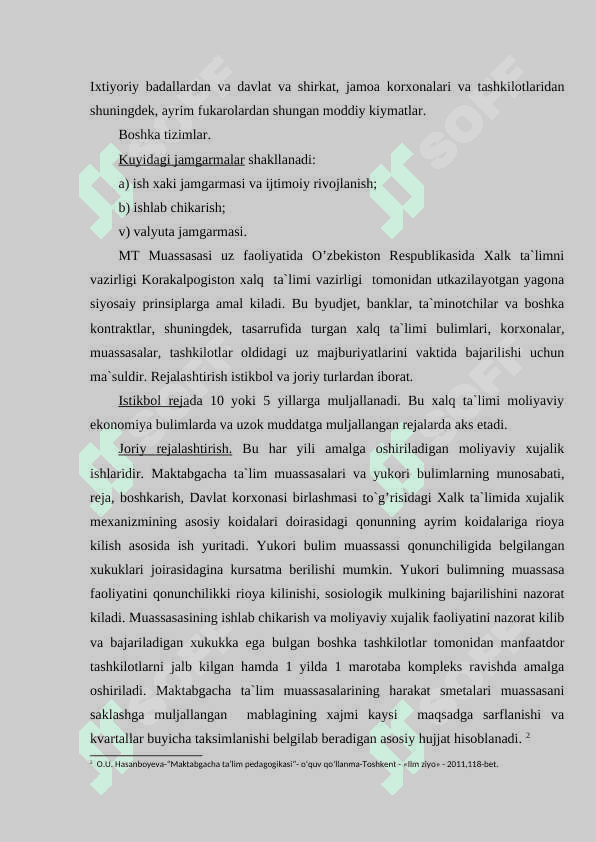 Maktabgacha ta'limni moliyavuy ta'minlashda rahbarning ro'li 7