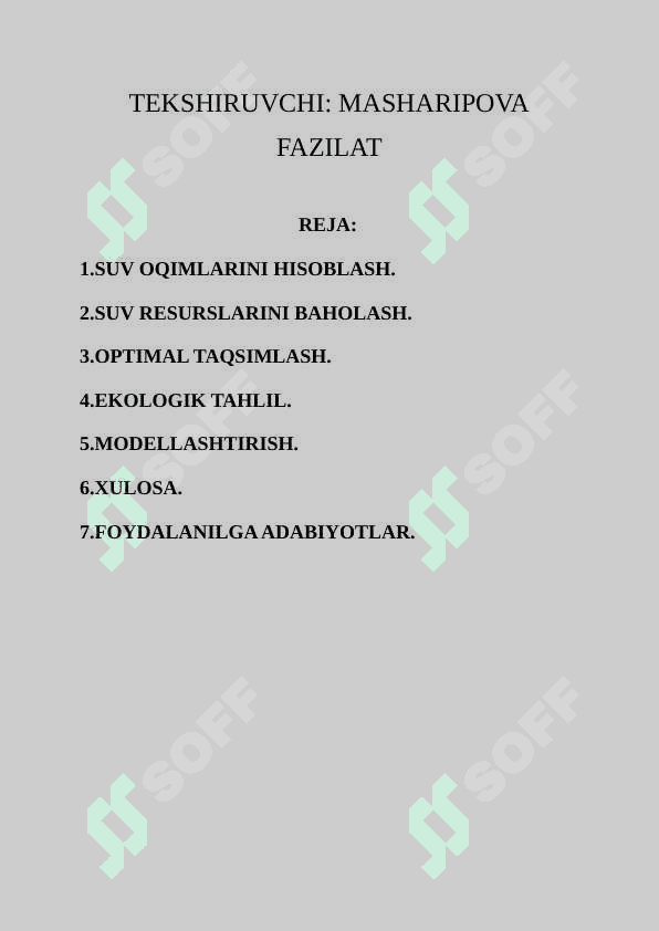 SUV RESURSLARINI BOSHQARISHDA INTEGRAL HISOB TATBIQLARI 2