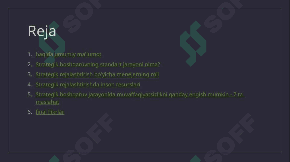 Strategik boshqaruv tamoyillari 2