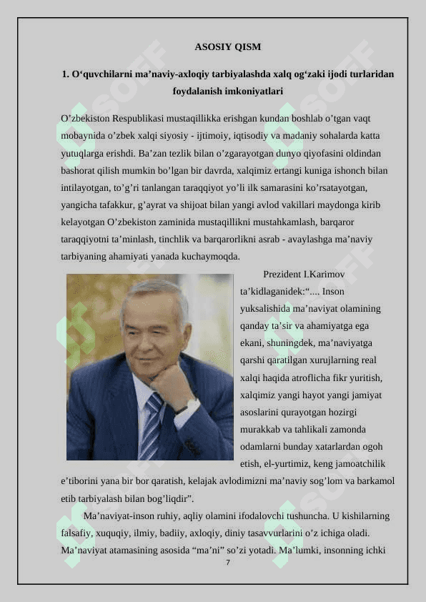 AXLOQIY TARBIYADA XALQ MAQOLLARIDAN FOYDALANISH 7