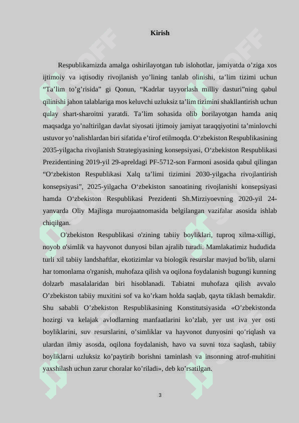 Hayvonlarni qo'riqlashni o'rganish metodikasi 3
