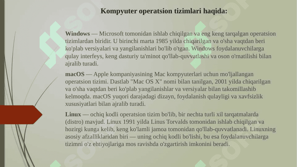 Operatsion tizimlarni solishtirish 4