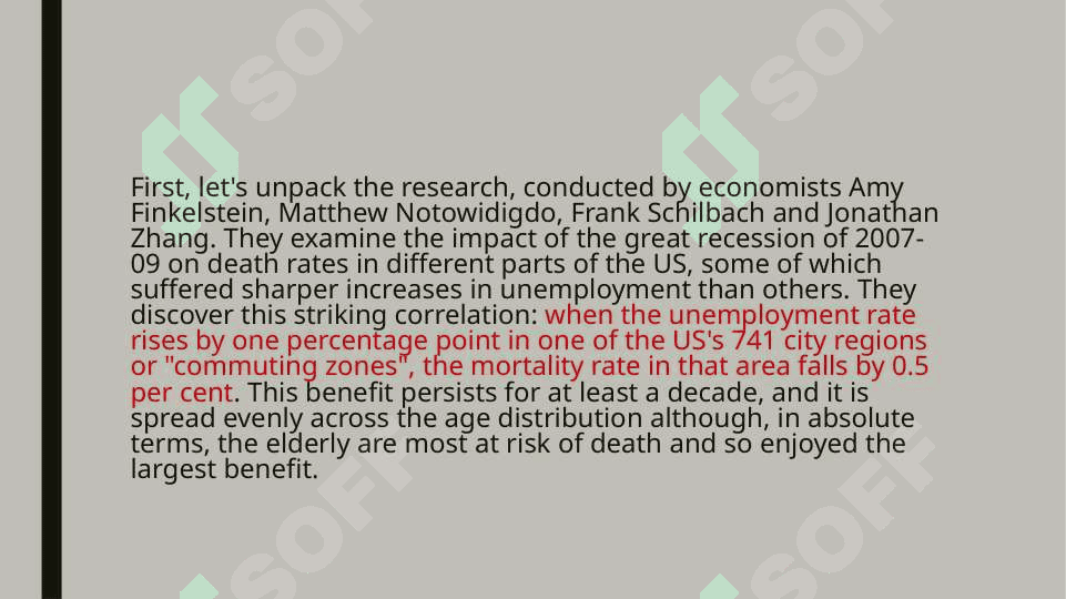 The surprising public health benefit of unemployment. Article analysis 3