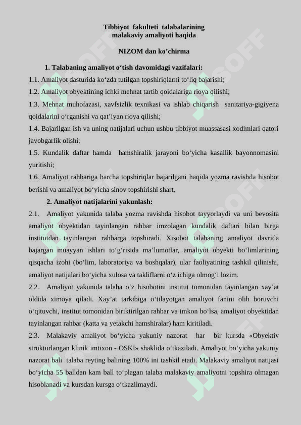 MALAKAVIY AMALIYOT KUNDALIGI 2