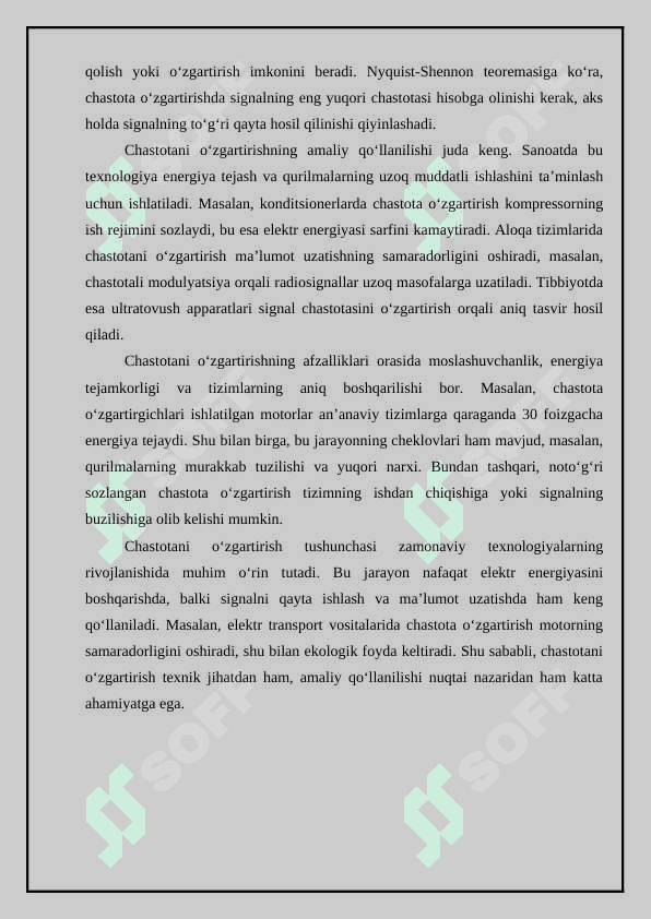 Chastota o'zgartirgichlari. Chastotani o'zgartirish haqida umumiy tushunchalar 6