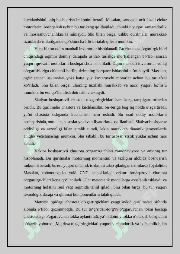 Chastota o'zgartirgichlari. Chastotani o'zgartirish haqida umumiy tushunchalar 8