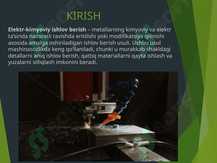 Metallarga elektr kimyoviy ishlov berishning mashinasozlikda qo'llanilishi 2