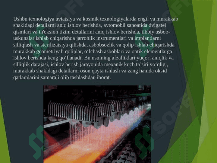 Metallarga elektr kimyoviy ishlov berishning mashinasozlikda qo'llanilishi 4