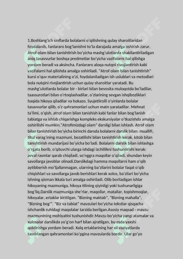 1-sinfda "Tabiiy fanlar"fanining maqsad va vazifalari 2