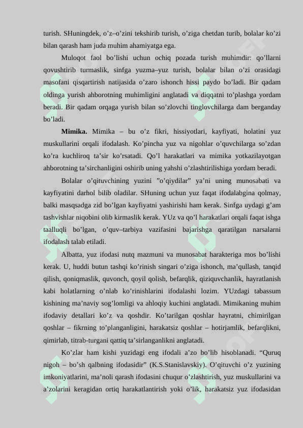 Pedagogik texnika mimik va pantomimik mahorat 8
