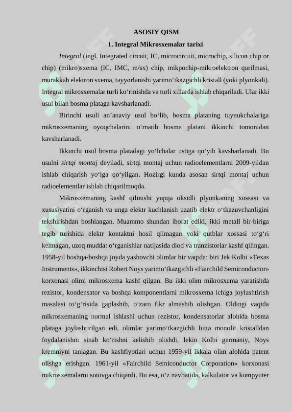 Integral mikrosxemalarning tayyorlanish jarayonlari 4