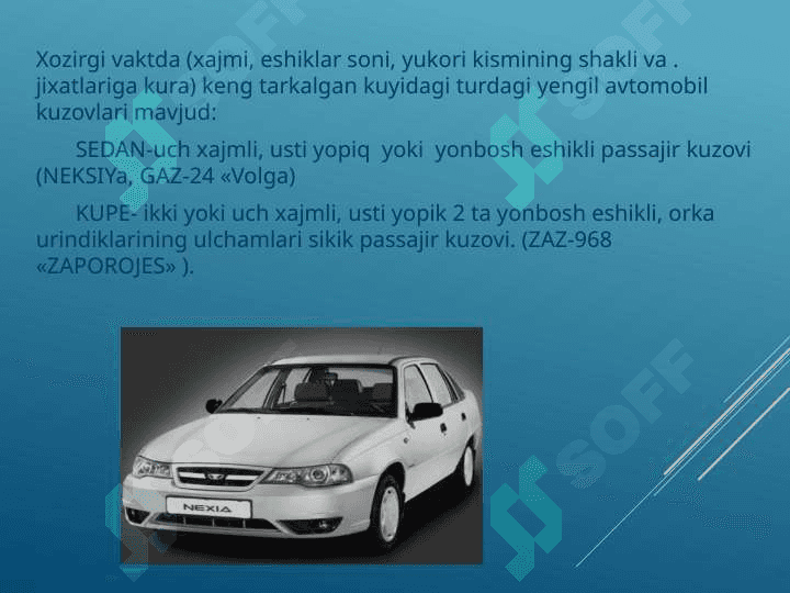 YENGIL AVTOMOBIL KUZOVLARI 4