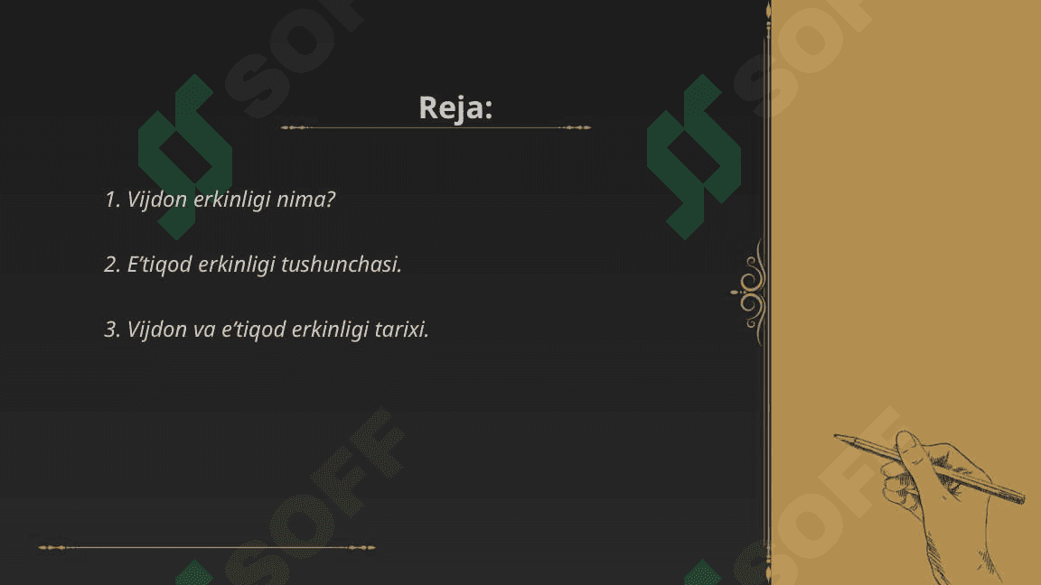 Vijdon va eʼtiqod erkinligining taʼrifi 2