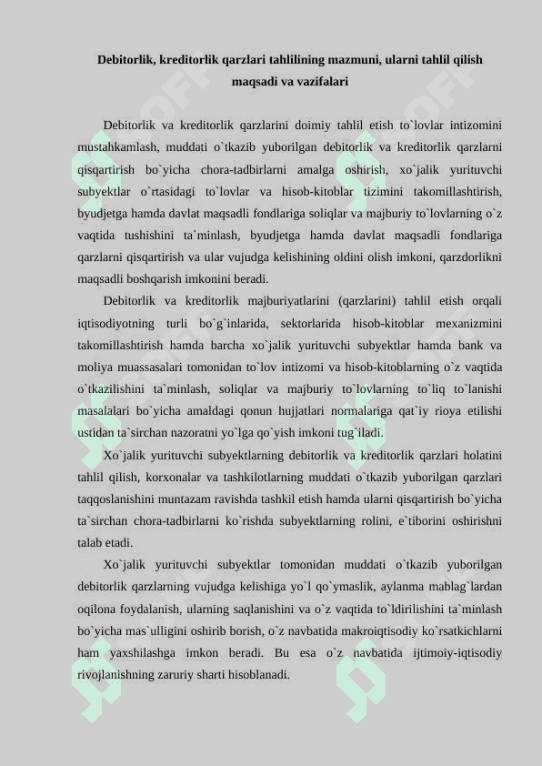 Debitorlik va kreditorlik taxlili 2