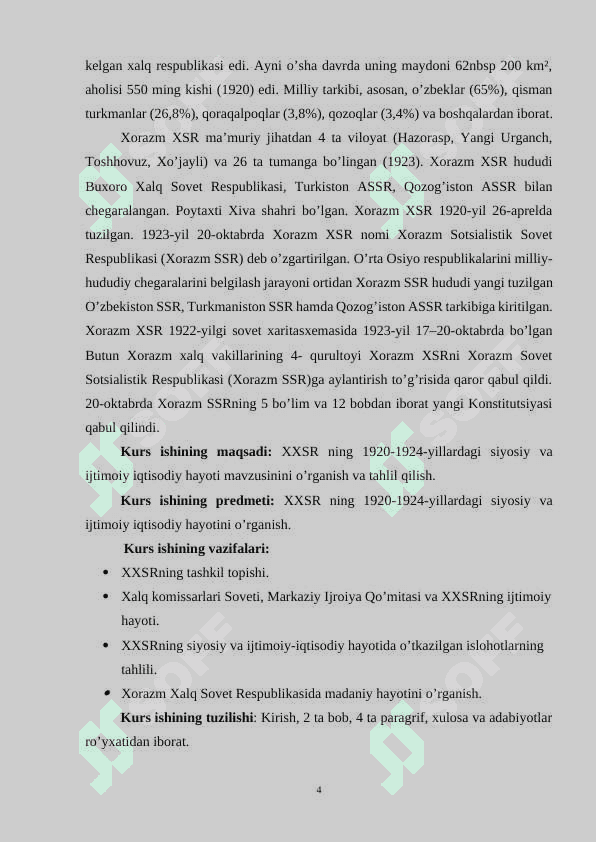 XXSR NING 1920 -1924 YILLARDAGI IJTIMOIY-IQTISODIY HAYOTI 4