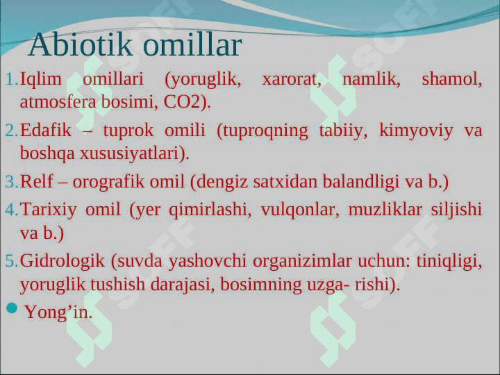 MUXIT VA EKOLOGIK OMILLAR 4