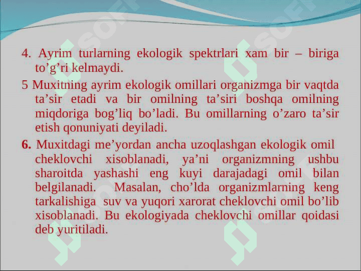 MUXIT VA EKOLOGIK OMILLAR 8