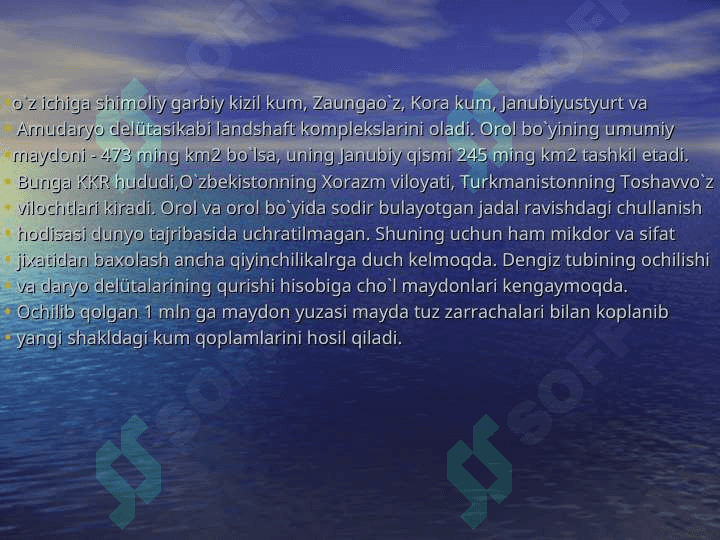 Orol dengizining ekologik ahvoli 4