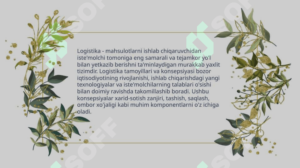 Logistika tamoyillari va konsepsiyasi 3